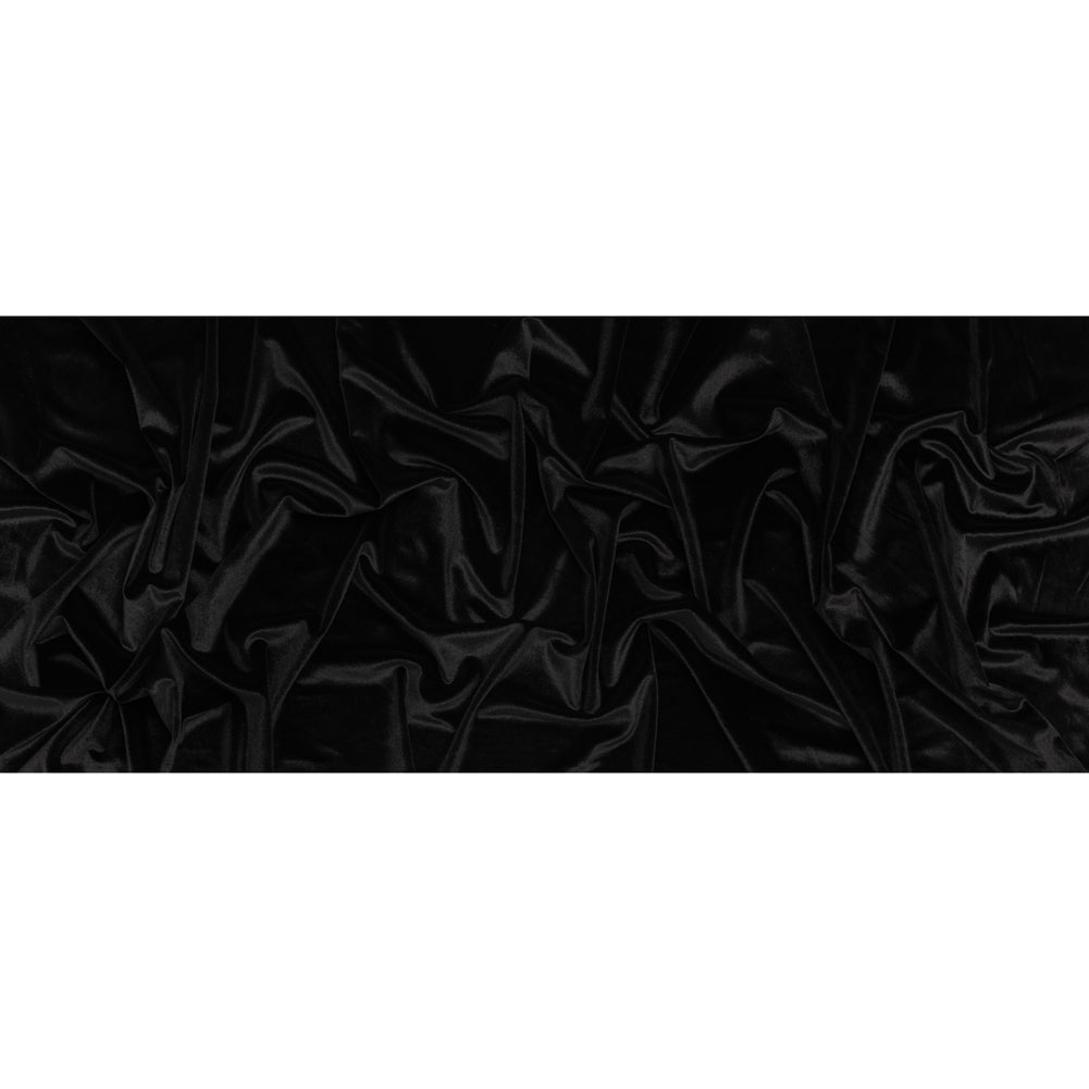 Polyester Velour - Tuxedo Black - Designer Deadstock Polyester Velour - Tuxedo Black - Designer Deadstock