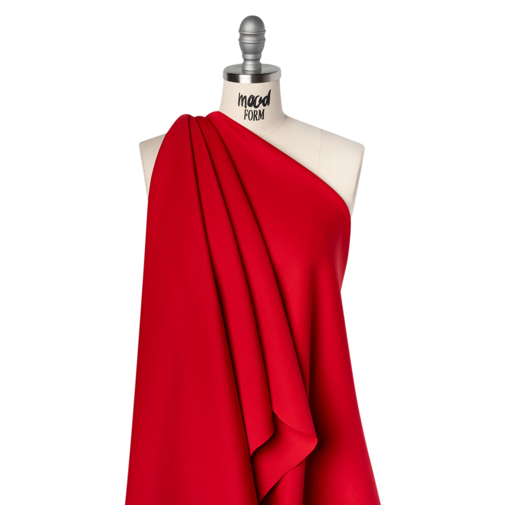 Stretch Polyester Scuba Knit - Red - Designer Deadstock Stretch Polyester Scuba Knit - Red - Designer Deadstock