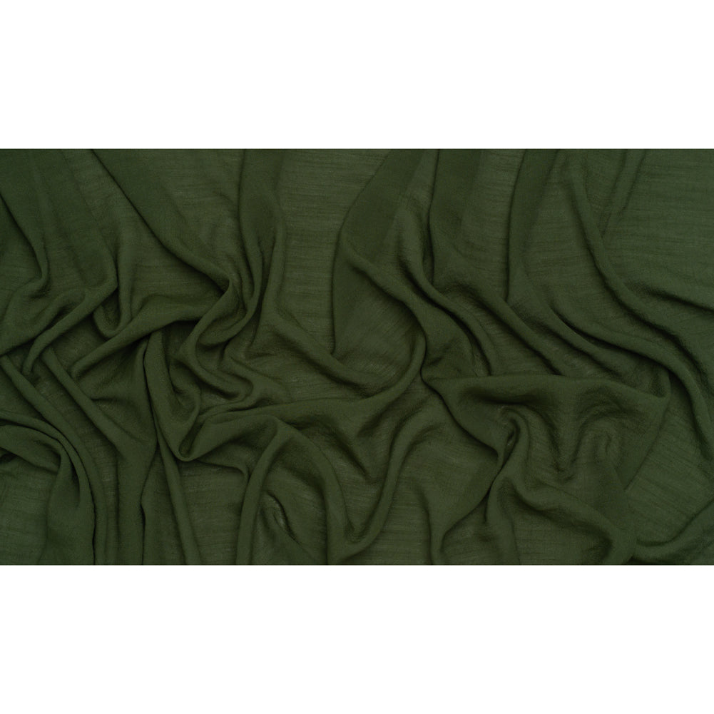Textured Polyester and Rayon Gauzy Woven - Hunter Green - Designer Deadstock Textured Polyester and Rayon Gauzy Woven - Hunter Green - Designer Deadstock