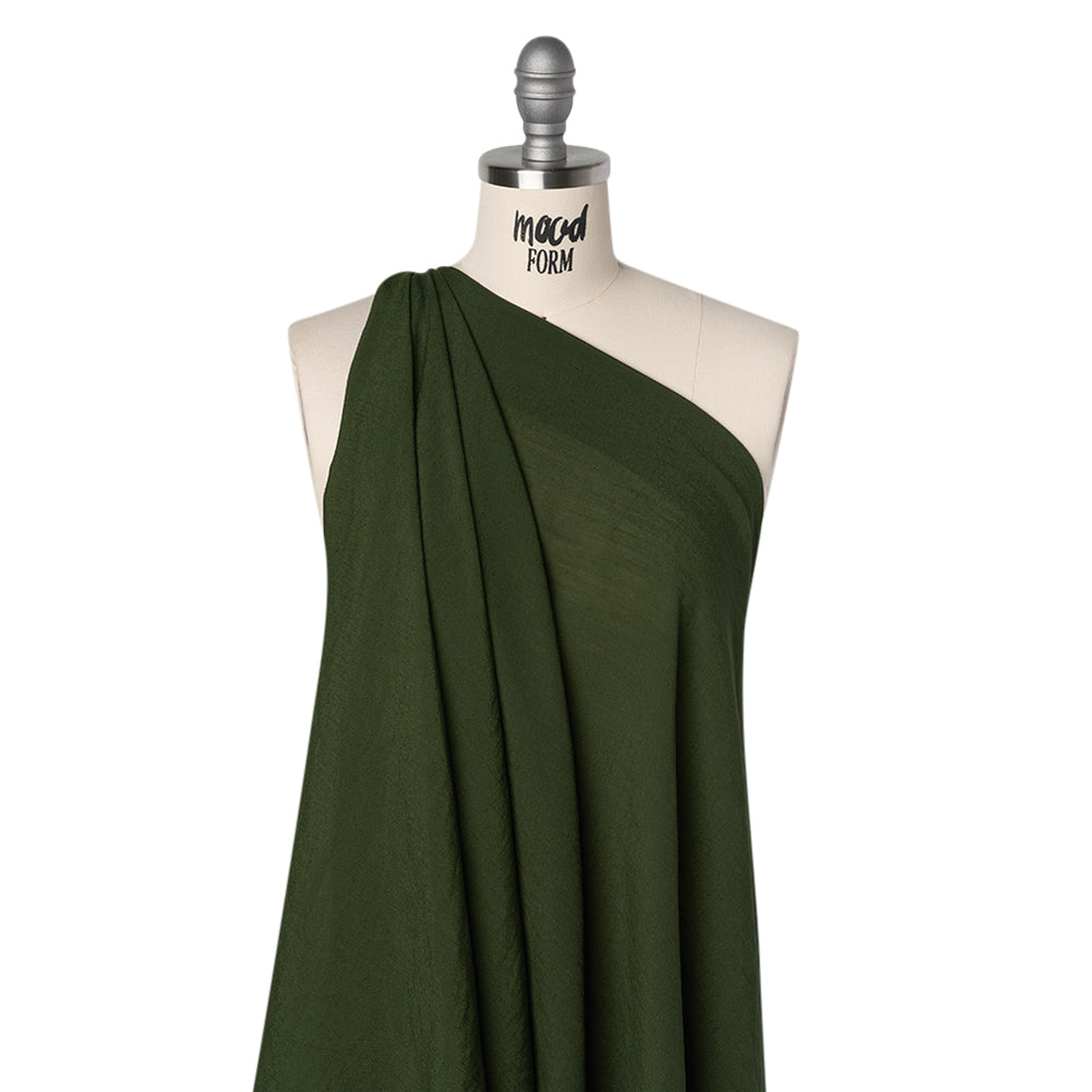 Textured Polyester and Rayon Gauzy Woven - Hunter Green - Designer Deadstock Textured Polyester and Rayon Gauzy Woven - Hunter Green - Designer Deadstock