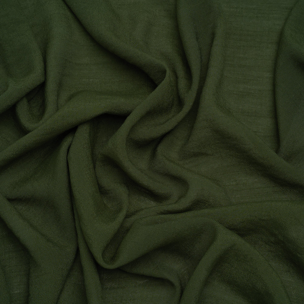 Textured Polyester and Rayon Gauzy Woven - Hunter Green - Designer Deadstock Textured Polyester and Rayon Gauzy Woven - Hunter Green - Designer Deadstock