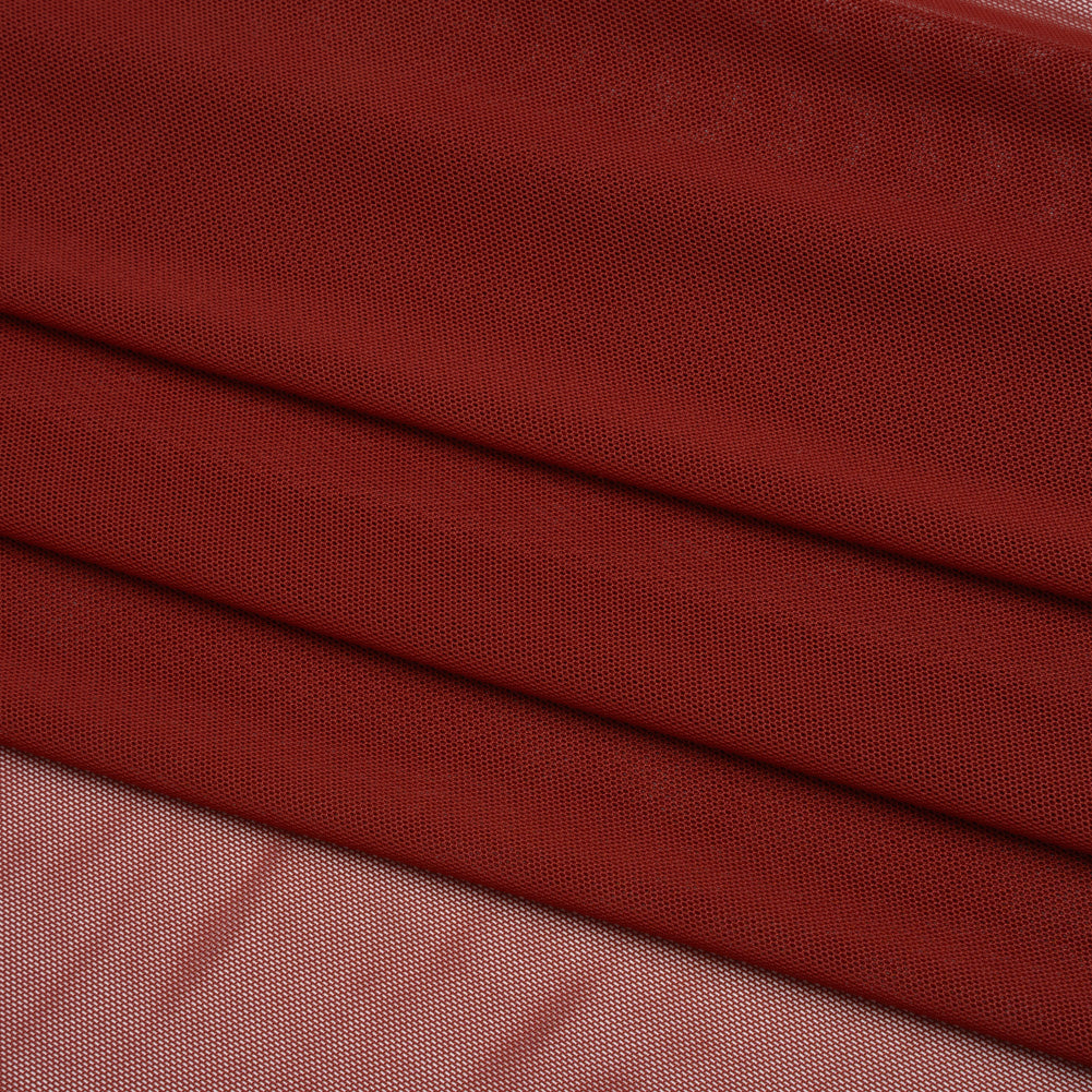 Polyester Stretch Mesh - Brick Red - Designer Deadstock Polyester Stretch Mesh - Brick Red - Designer Deadstock