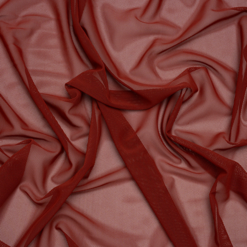 Polyester Stretch Mesh - Brick Red - Designer Deadstock Polyester Stretch Mesh - Brick Red - Designer Deadstock