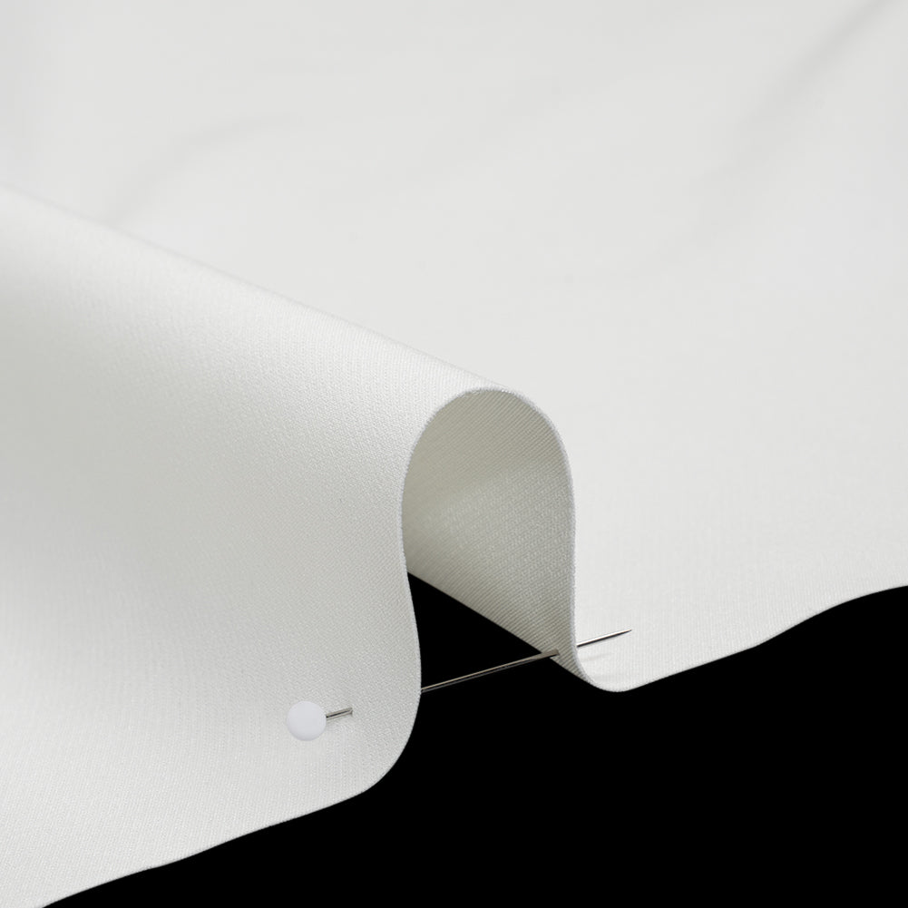 Stretch Polyester Twill - Ivory - Designer Deadstock Stretch Polyester Twill - Ivory - Designer Deadstock