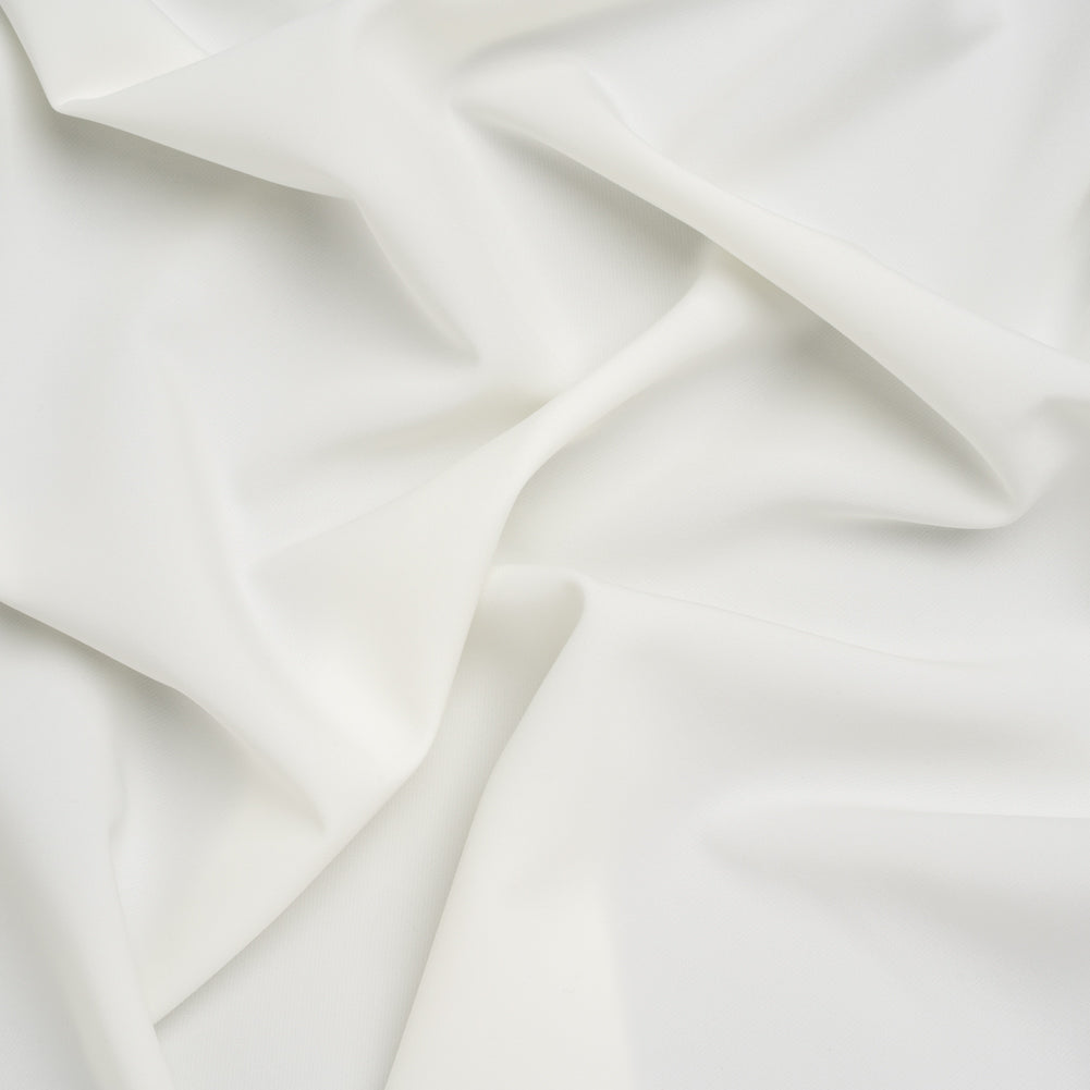 Stretch Polyester Twill - Ivory - Designer Deadstock Stretch Polyester Twill - Ivory - Designer Deadstock