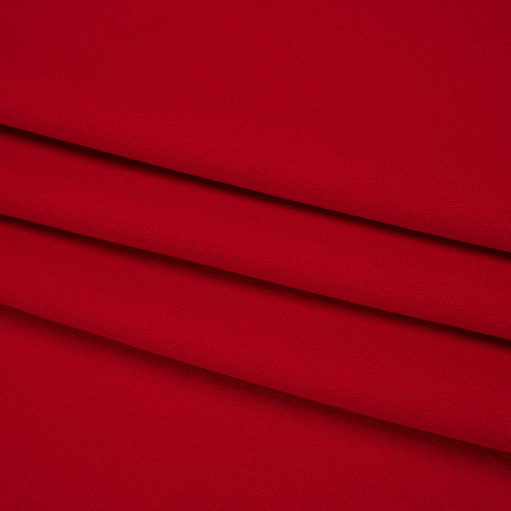 Stretch Polyester Crepe Double Knit - Tango Red - Designer Deadstock Stretch Polyester Crepe Double Knit - Tango Red - Designer Deadstock