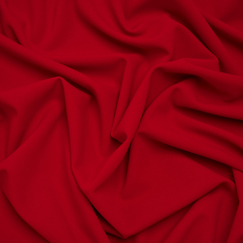 Stretch Polyester Crepe Double Knit - Tango Red - Designer Deadstock Stretch Polyester Crepe Double Knit - Tango Red - Designer Deadstock