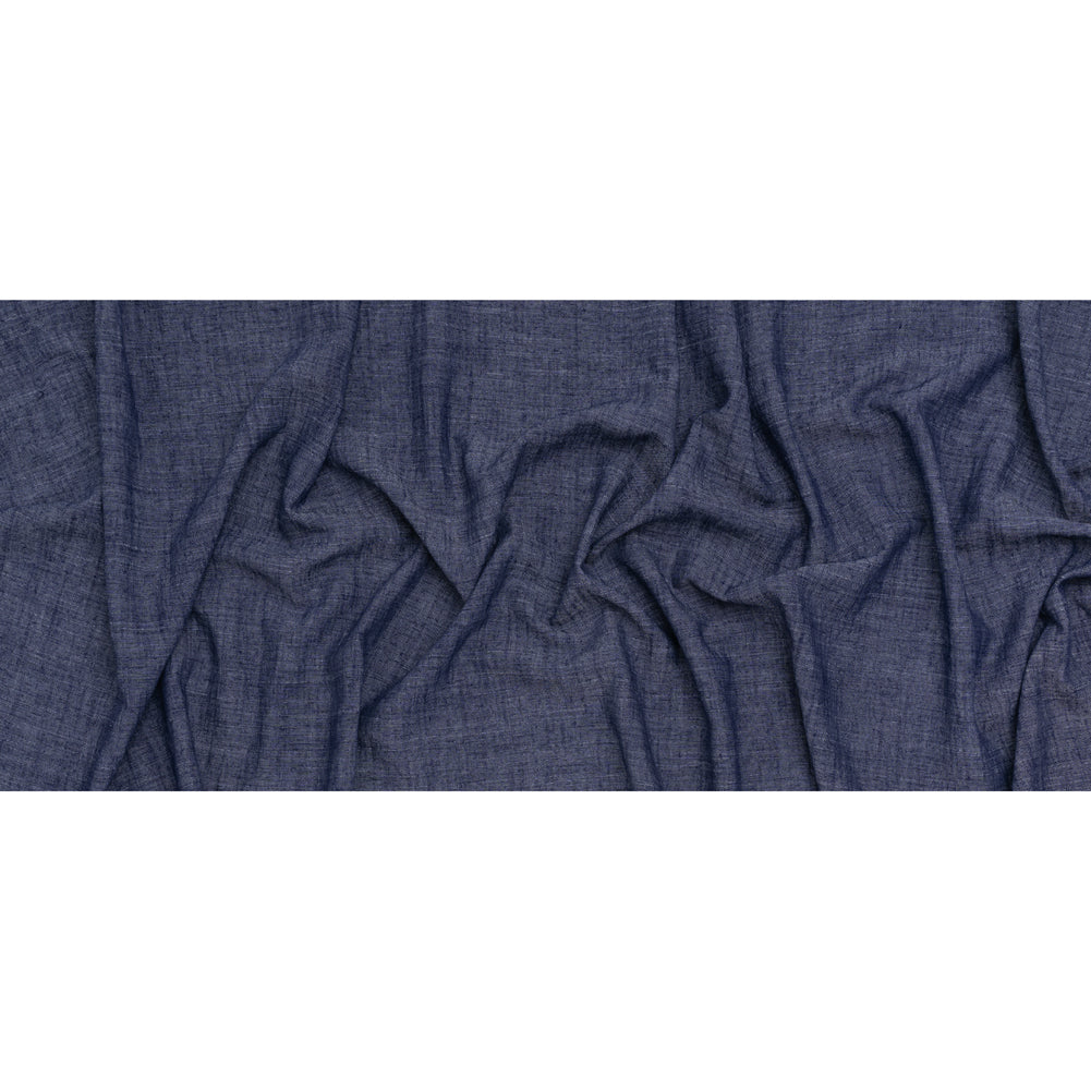 Polyester, Rayon and Linen Denim-Like Woven - Dark Blue - Designer Deadstock Polyester, Rayon and Linen Denim-Like Woven - Dark Blue - Designer Deadstock