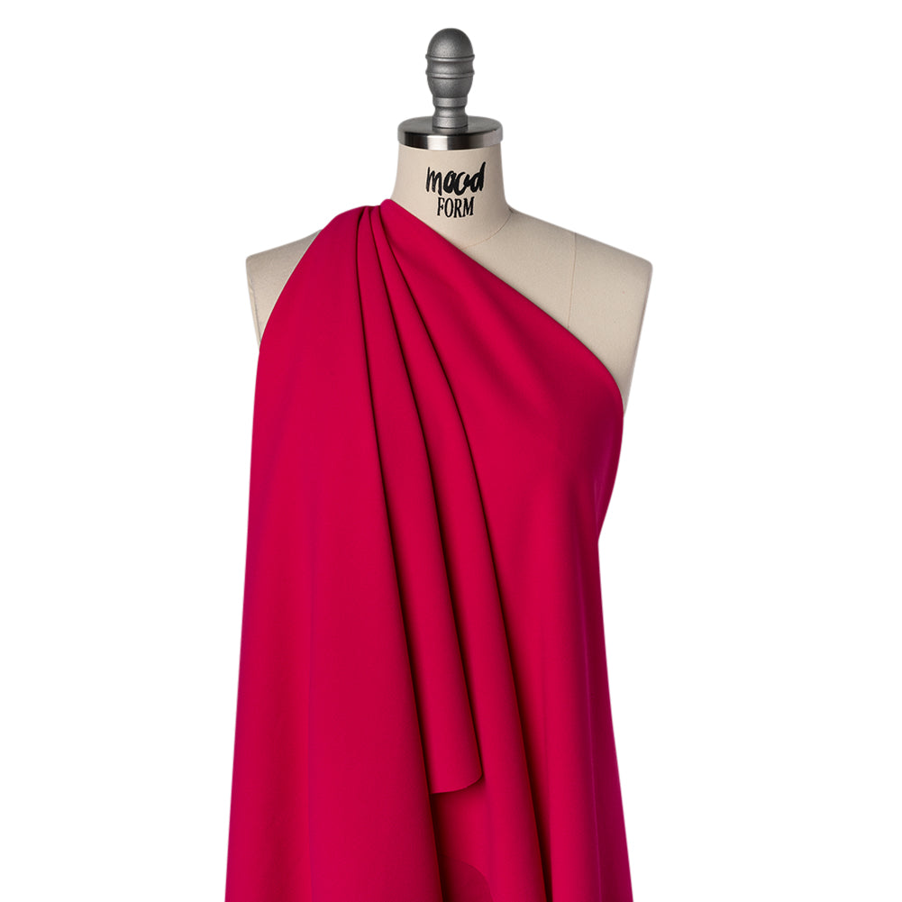 Stretch Polyester Crepe Double Knit - Hot Magenta - Designer Deadstock Stretch Polyester Crepe Double Knit - Hot Magenta - Designer Deadstock