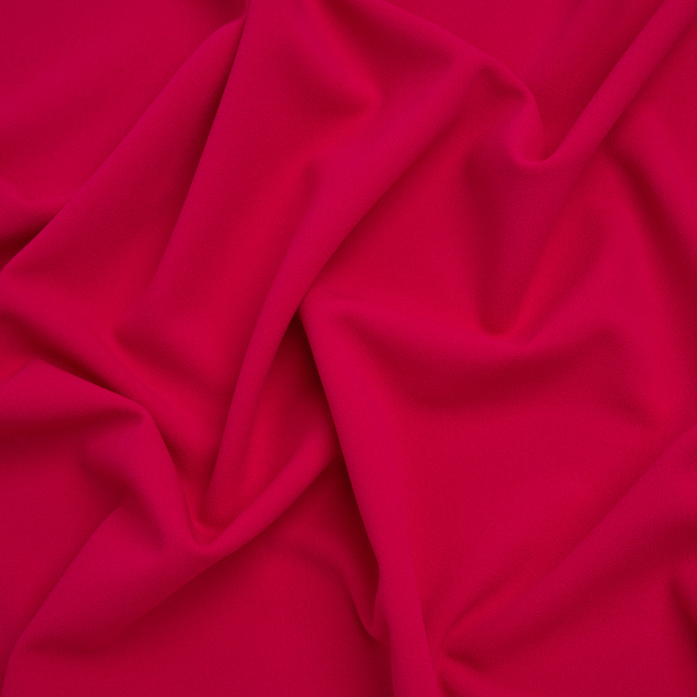 Stretch Polyester Crepe Double Knit - Hot Magenta - Designer Deadstock Stretch Polyester Crepe Double Knit - Hot Magenta - Designer Deadstock