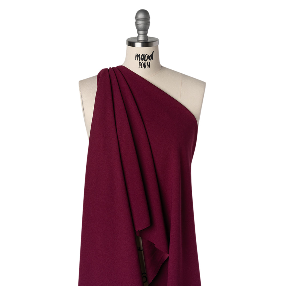Stretch Polyester Crepe Scuba Knit - Wild Cherry - Designer Deadstock Stretch Polyester Crepe Scuba Knit - Wild Cherry - Designer Deadstock
