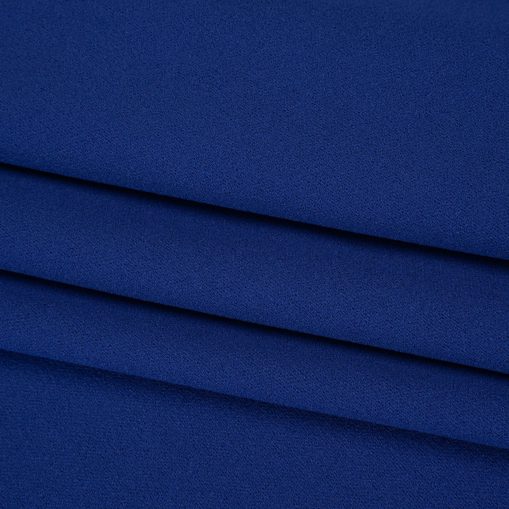 Stretch Polyester Crepe Double Knit - Electric Blue - Designer Deadstock Folded Stretch Polyester Crepe Double Knit - Electric Blue - Designer Deadstock Folded