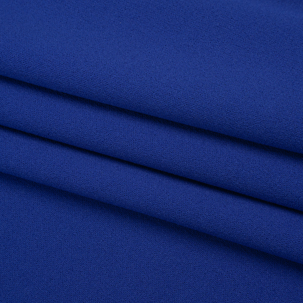 Stretch Polyester Crepe Double Knit - Lapis Blue - Designer Deadstock Stretch Polyester Crepe Double Knit - Lapis Blue - Designer Deadstock