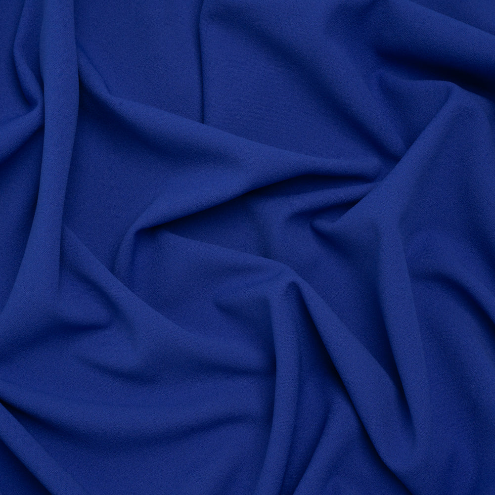 Stretch Polyester Crepe Double Knit - Lapis Blue - Designer Deadstock Stretch Polyester Crepe Double Knit - Lapis Blue - Designer Deadstock
