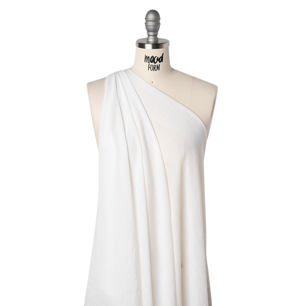 Textured Gauzy Polyester and Rayon Woven - Off White - Designer Deadstock Textured Gauzy Polyester and Rayon Woven - Off White - Designer Deadstock