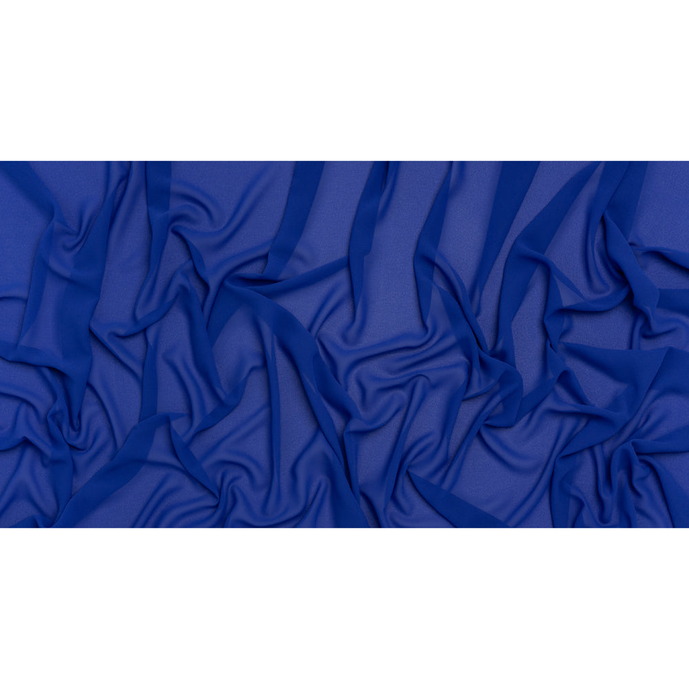 Polyester Chiffon - Lapis Blue - Designer Deadstock Polyester Chiffon - Lapis Blue - Designer Deadstock