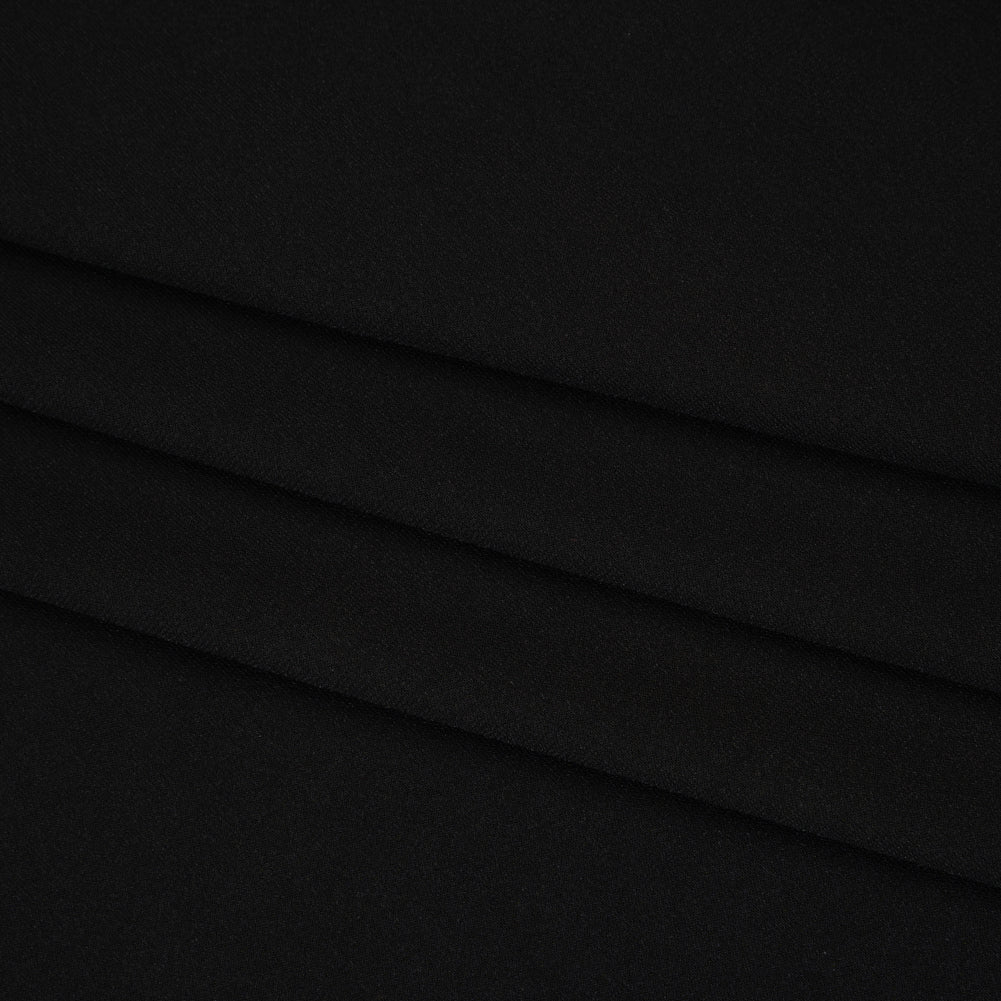 Stretch Polyester Tricot - Black - Designer Deadstock Stretch Polyester Tricot - Black - Designer Deadstock