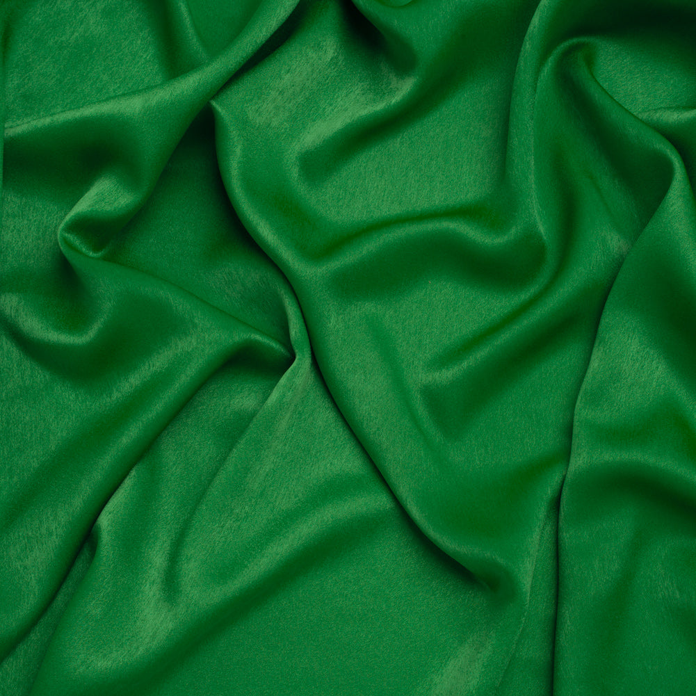 Polyester Crepe Back Satin - Kelly Green - Designer Deadstock Polyester Crepe Back Satin - Kelly Green - Designer Deadstock
