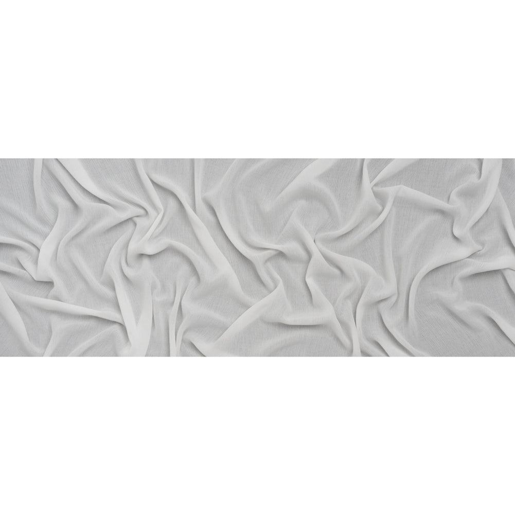 Crinkled Gauzy Rayon and Polyester Crepe - Off White - Designer Deadstock Crinkled Gauzy Rayon and Polyester Crepe - Off White - Designer Deadstock