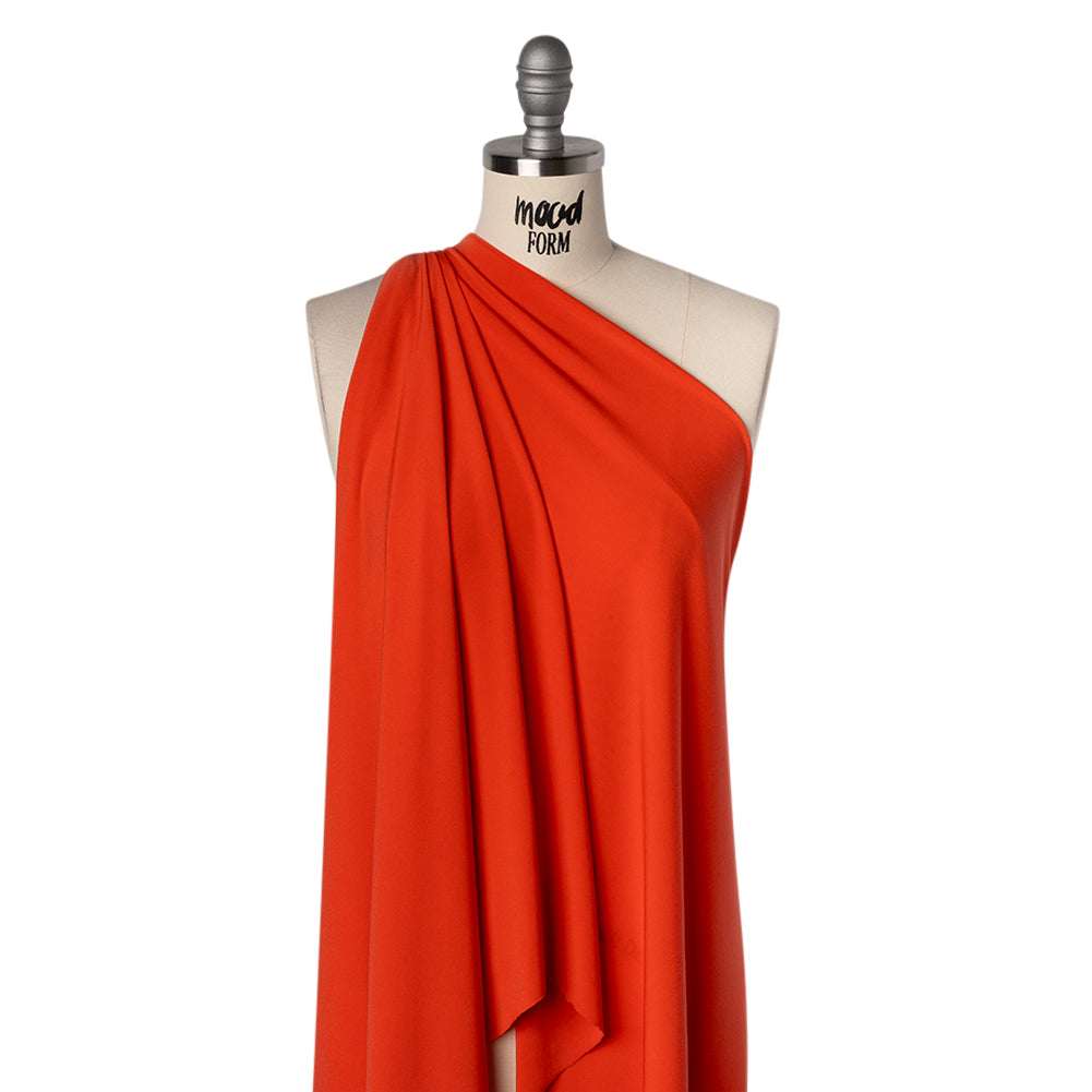 Stretch Polyester Tricot - Poppy Red - Designer Deadstock Stretch Polyester Tricot - Poppy Red - Designer Deadstock
