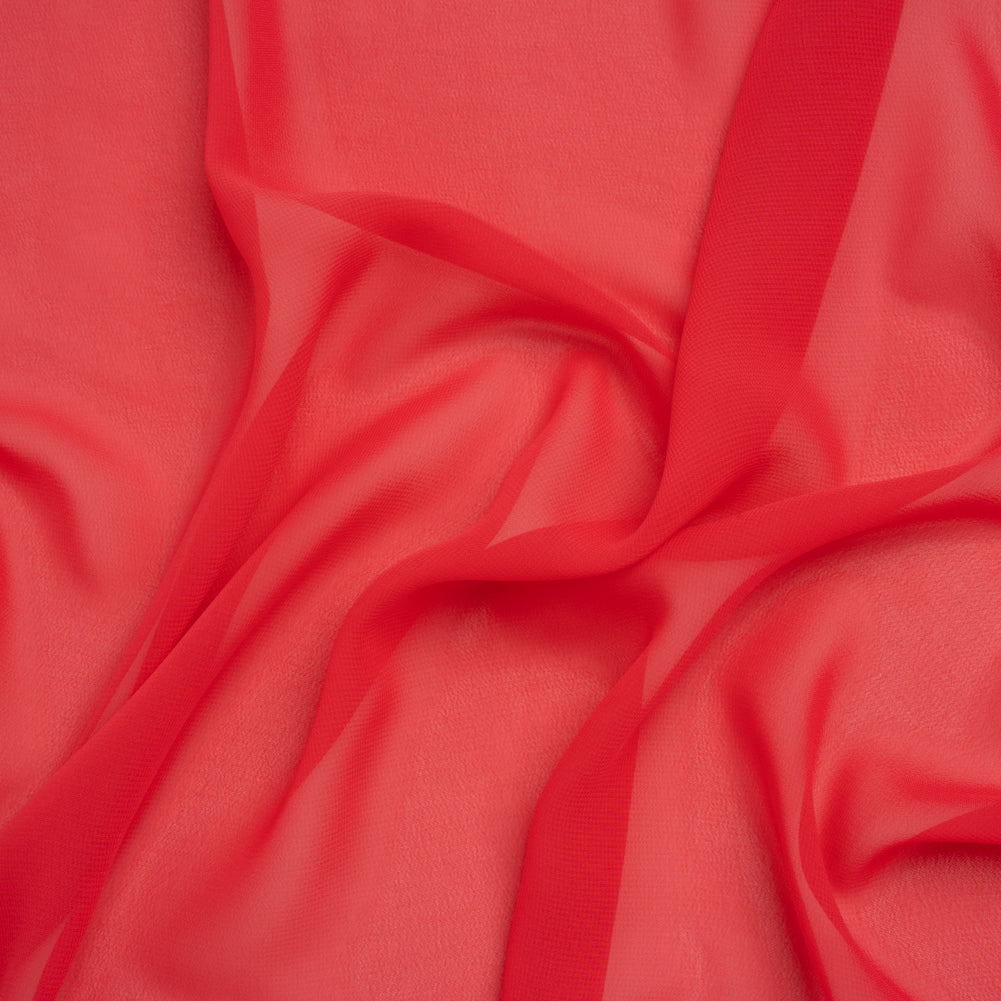 Polyester Chiffon - Teaberry Red - Designer Deadstock Polyester Chiffon - Teaberry Red - Designer Deadstock