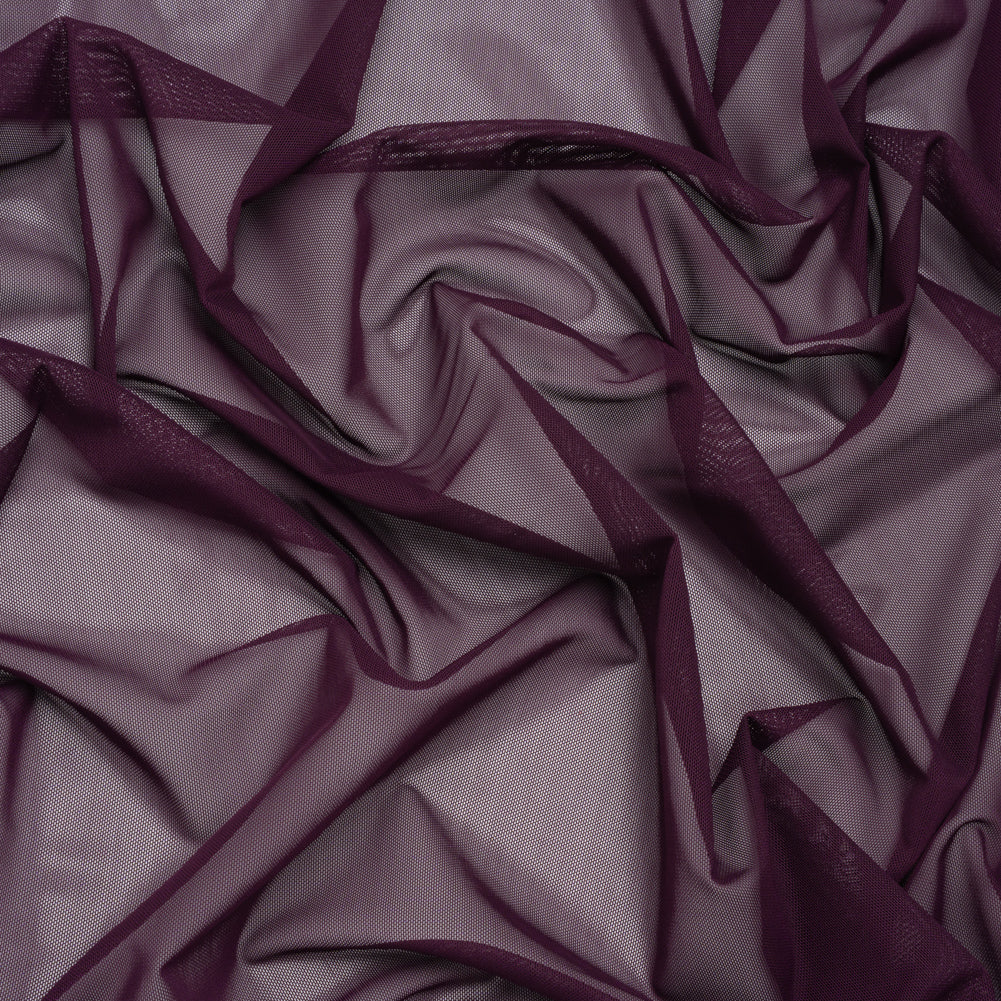 Stretch Polyester Mesh - Aubergine - Designer Deadstock Stretch Polyester Mesh - Aubergine - Designer Deadstock