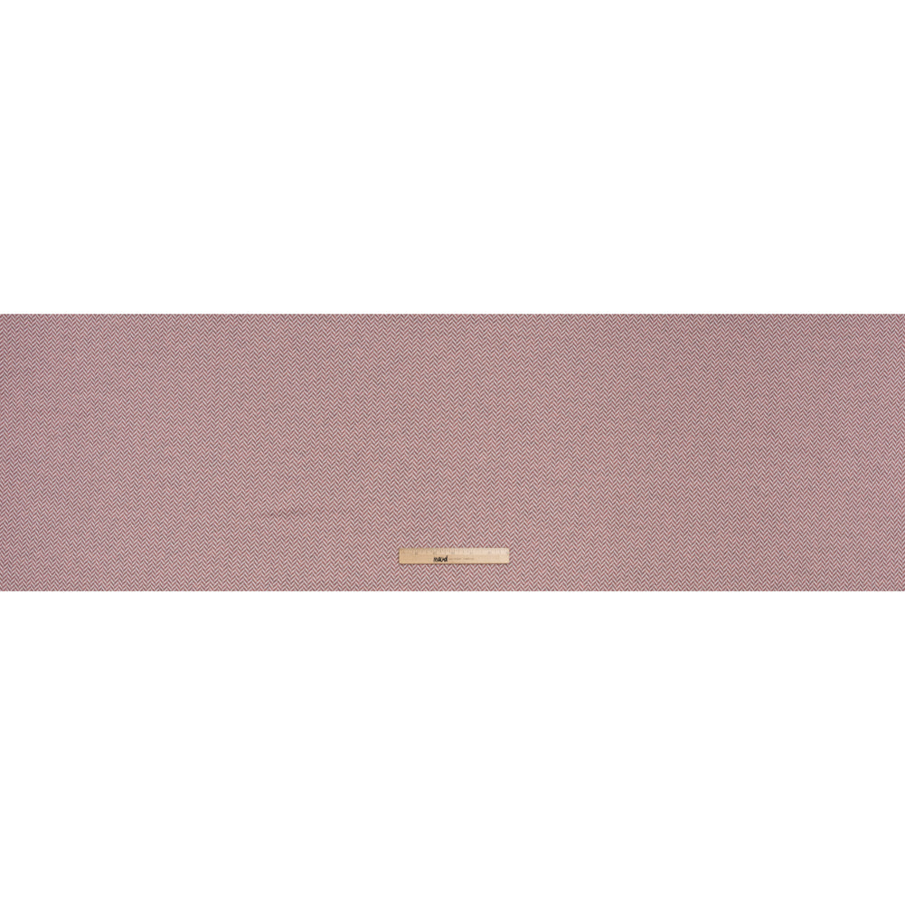 Stretch Polyester Double Knit - Mauve and Ivory Herringbone - Designer Deadstock Stretch Polyester Double Knit - Mauve and Ivory Herringbone - Designer Deadstock