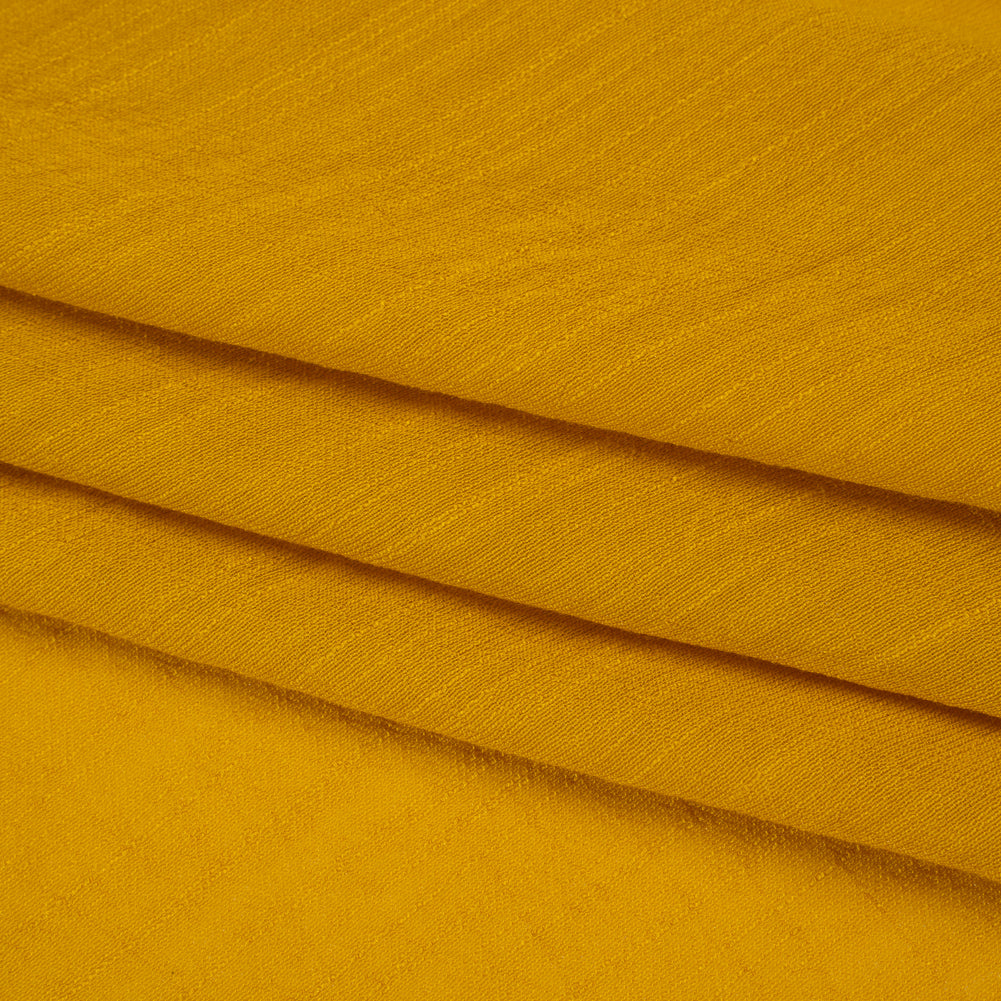Textured Polyester and Rayon Gauzy Woven - Mustard - Designer Deadstock Textured Polyester and Rayon Gauzy Woven - Mustard - Designer Deadstock