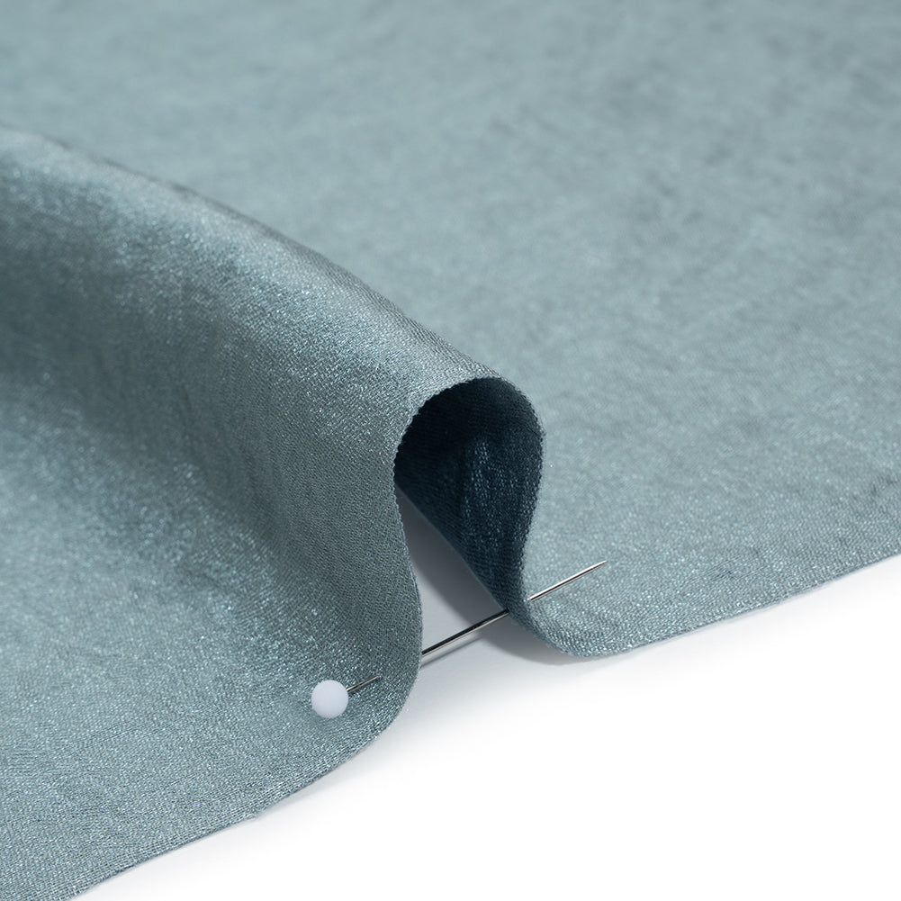 Rayon and Polyester Crystal Twill - Dusty Blue - Designer Deadstock Rayon and Polyester Crystal Twill - Dusty Blue - Designer Deadstock