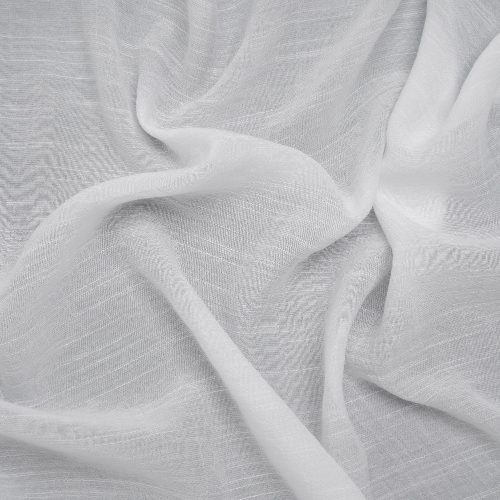 Textured Gauzy Rayon and Polyester Woven - White - Designer Deadstock Textured Gauzy Rayon and Polyester Woven - White - Designer Deadstock