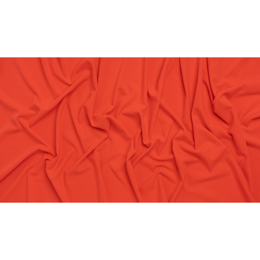 Stretch Polyester Crepe Double Knit - Neon Coral Orange - Designer Deadstock Stretch Polyester Crepe Double Knit - Neon Coral Orange - Designer Deadstock