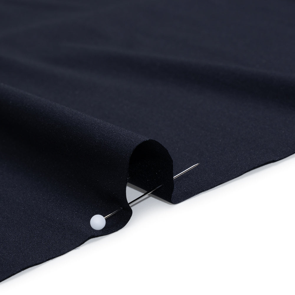 Stretch Cotton and Nylon Poplin - Navy Blue - Designer Deadstock Stretch Cotton and Nylon Poplin - Navy Blue - Designer Deadstock