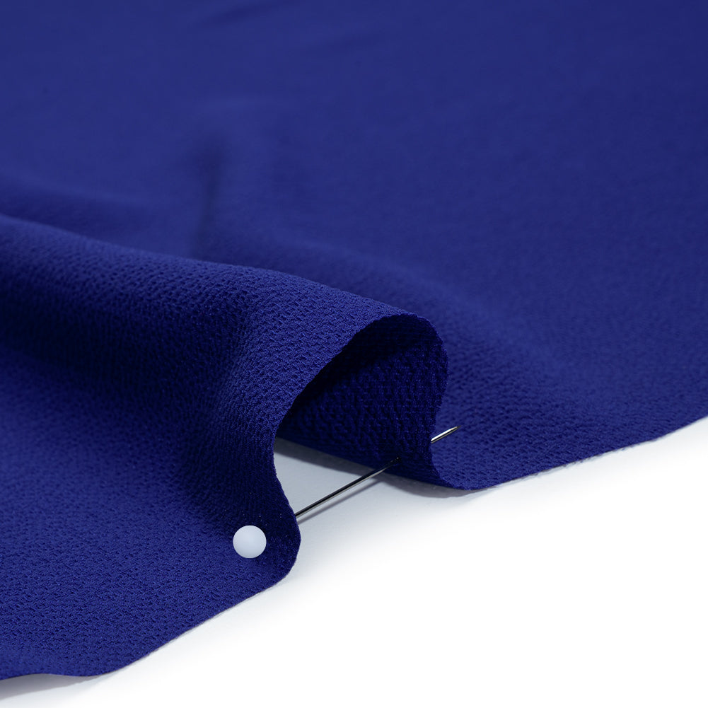 Stretch Puckered Polyester Crepe - Cobalt Blue - Designer Deadstock Stretch Puckered Polyester Crepe - Cobalt Blue - Designer Deadstock