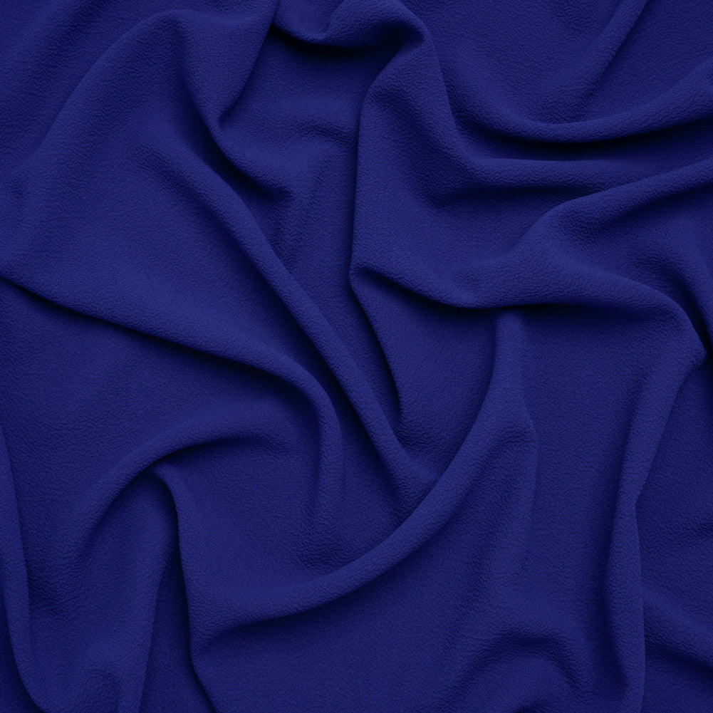 Stretch Puckered Polyester Crepe - Cobalt Blue - Designer Deadstock Stretch Puckered Polyester Crepe - Cobalt Blue - Designer Deadstock