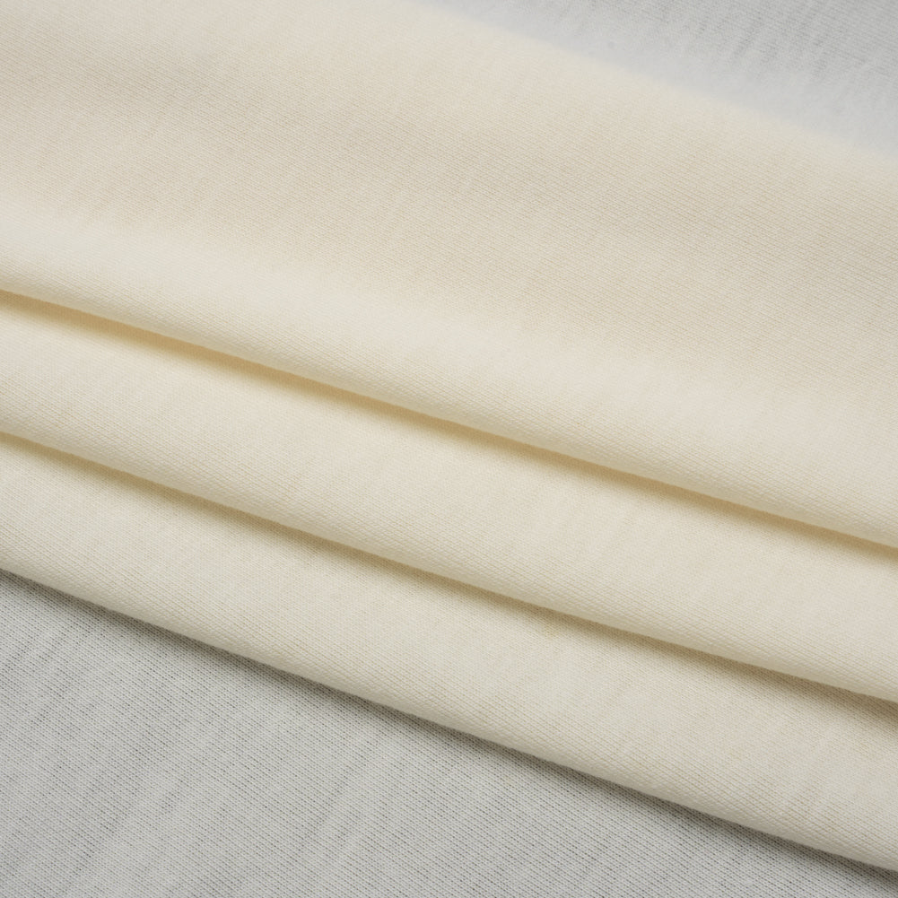 Stretch Polyester Jersey - Ivory - Designer Deadstock Stretch Polyester Jersey - Ivory - Designer Deadstock