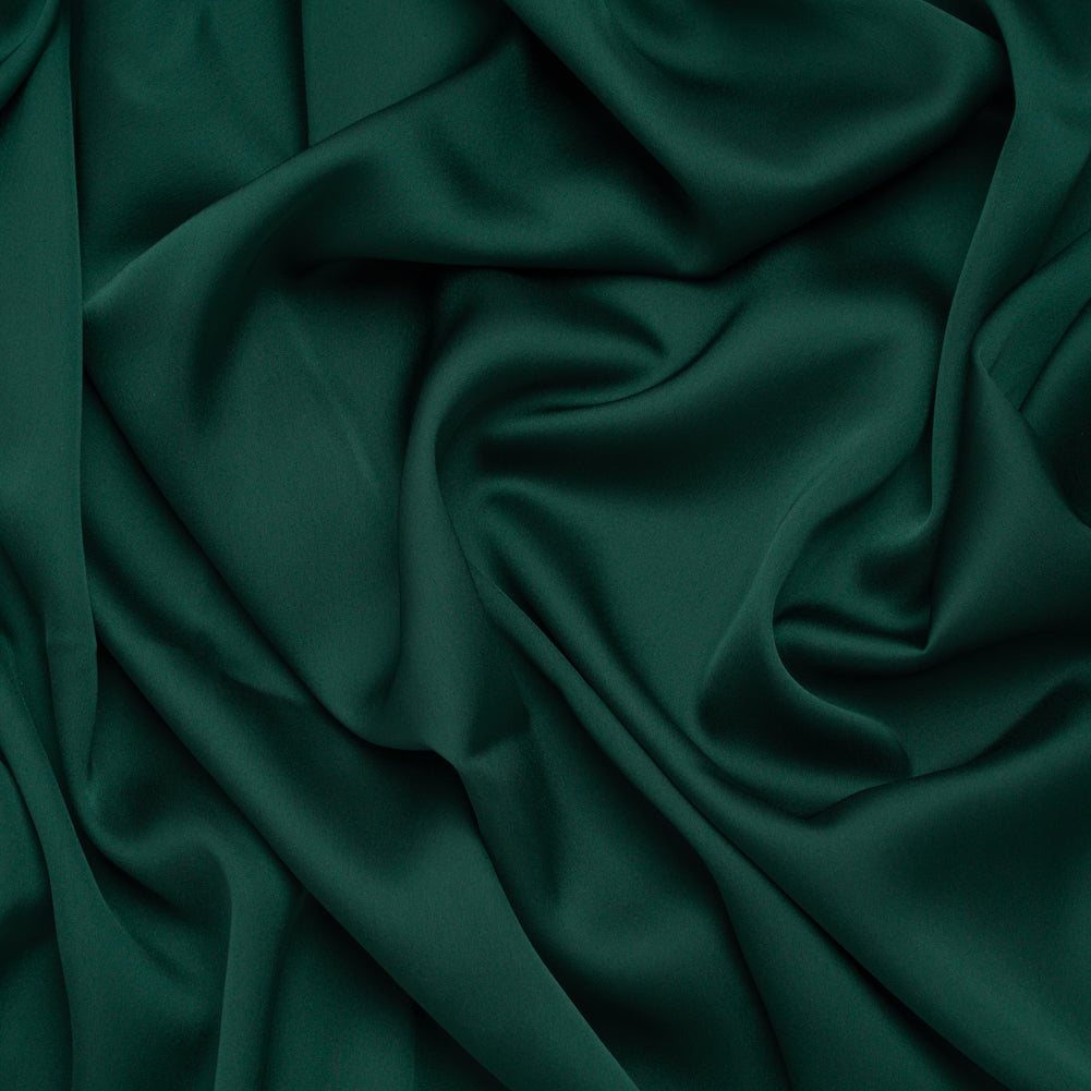 Stretch Polyester Charmeuse - Dark Teal - Designer Deadstock Stretch Polyester Charmeuse - Dark Teal - Designer Deadstock