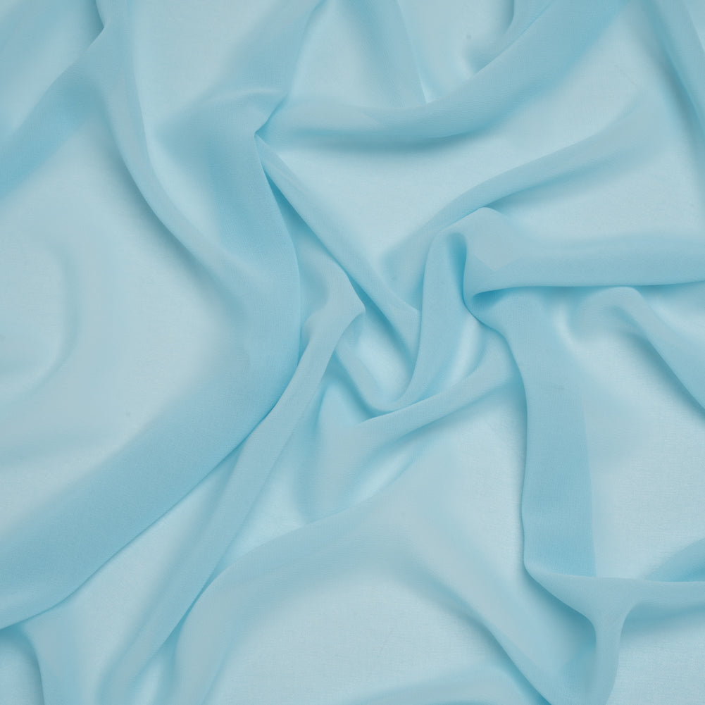 Polyester Chiffon - Sky Blue - Designer Deadstock Polyester Chiffon - Sky Blue - Designer Deadstock