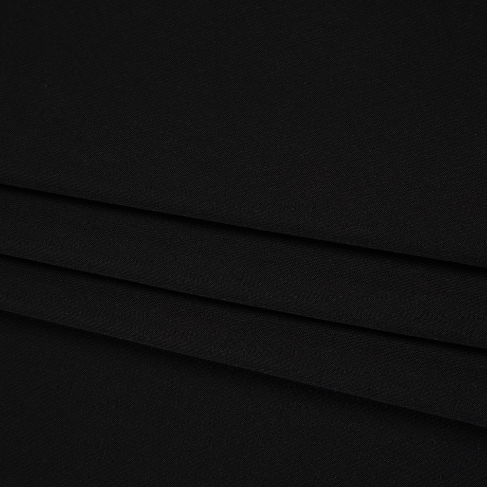Fluid Polyester Twill - Black - Designer Deadstock Fluid Polyester Twill - Black - Designer Deadstock