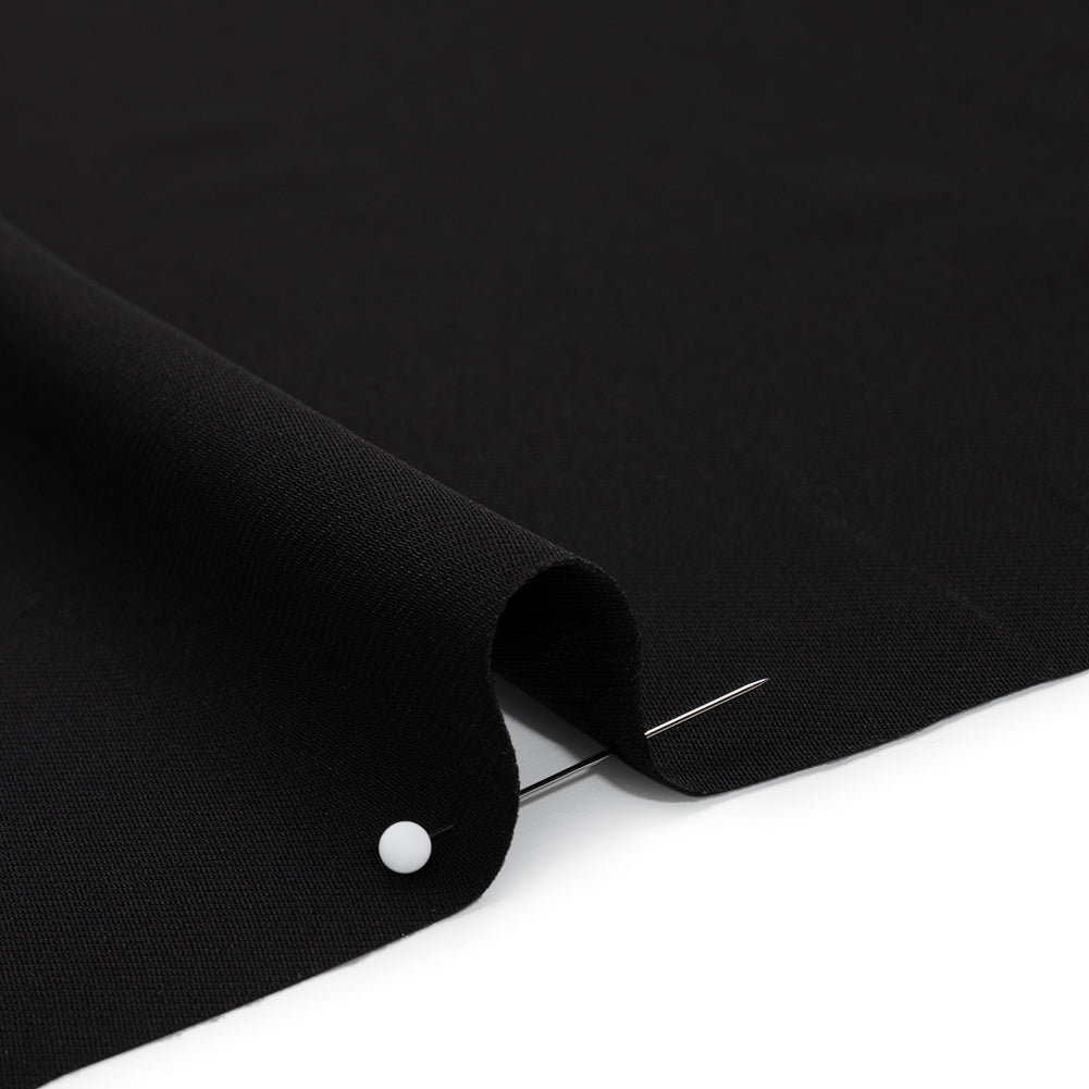 Fluid Polyester Twill - Black - Designer Deadstock Fluid Polyester Twill - Black - Designer Deadstock