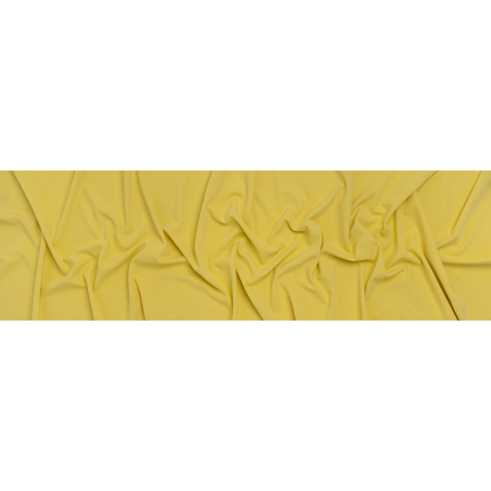 Stretch Polyester Crepe Double Knit - Lemon Yellow - Designer Deadstock Stretch Polyester Crepe Double Knit - Lemon Yellow - Designer Deadstock