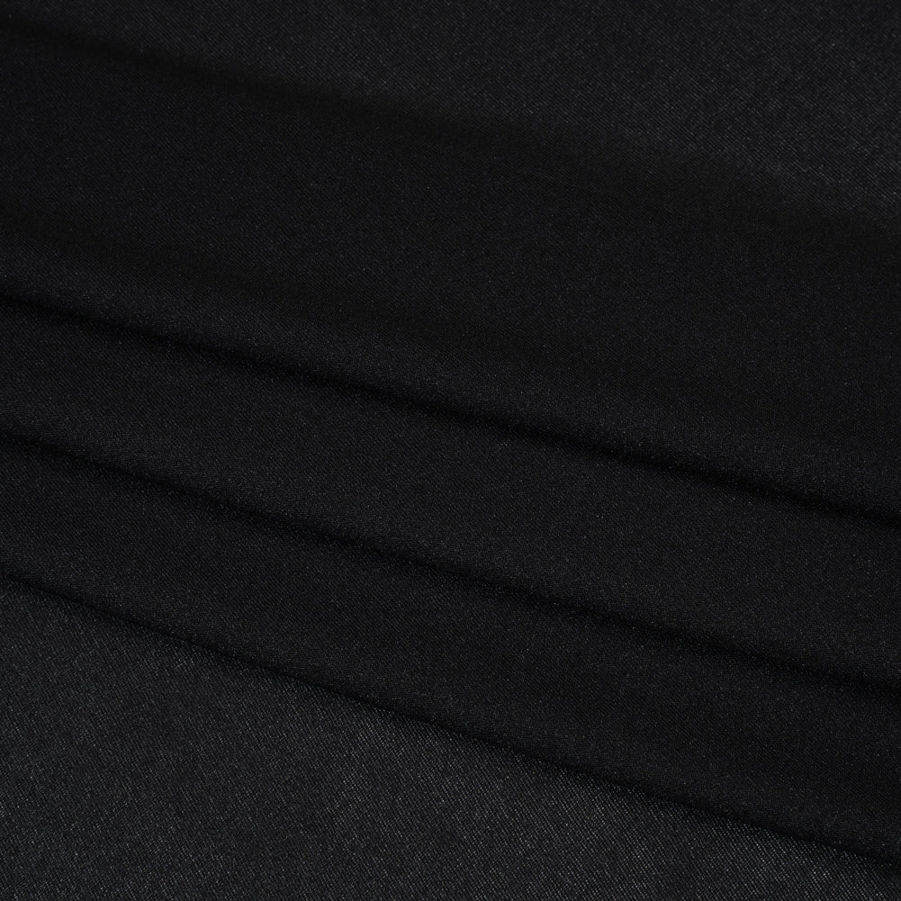 Lightweight Stretch Polyester Jersey - Black - Designer Deadstock Folded Lightweight Stretch Polyester Jersey - Black - Designer Deadstock Folded