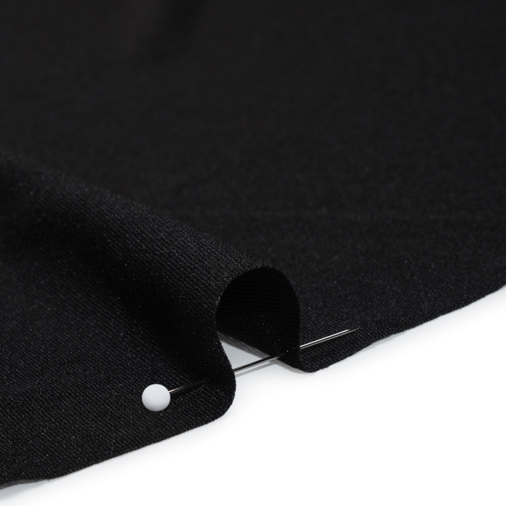 Lightweight Stretch Polyester Jersey - Black - Designer Deadstock Detail Lightweight Stretch Polyester Jersey - Black - Designer Deadstock Detail