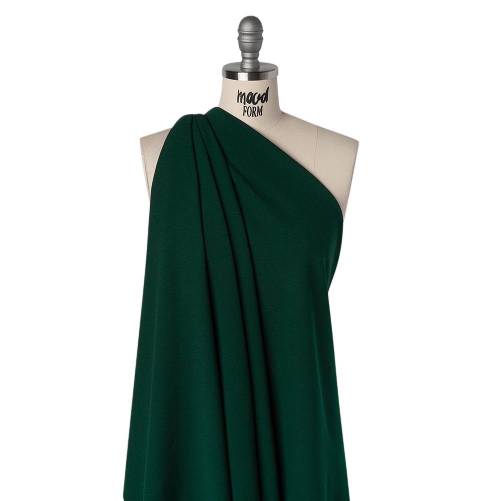 Stretch Polyester Crepe Double Knit - Malachite Green - Designer Deadstock Stretch Polyester Crepe Double Knit - Malachite Green - Designer Deadstock