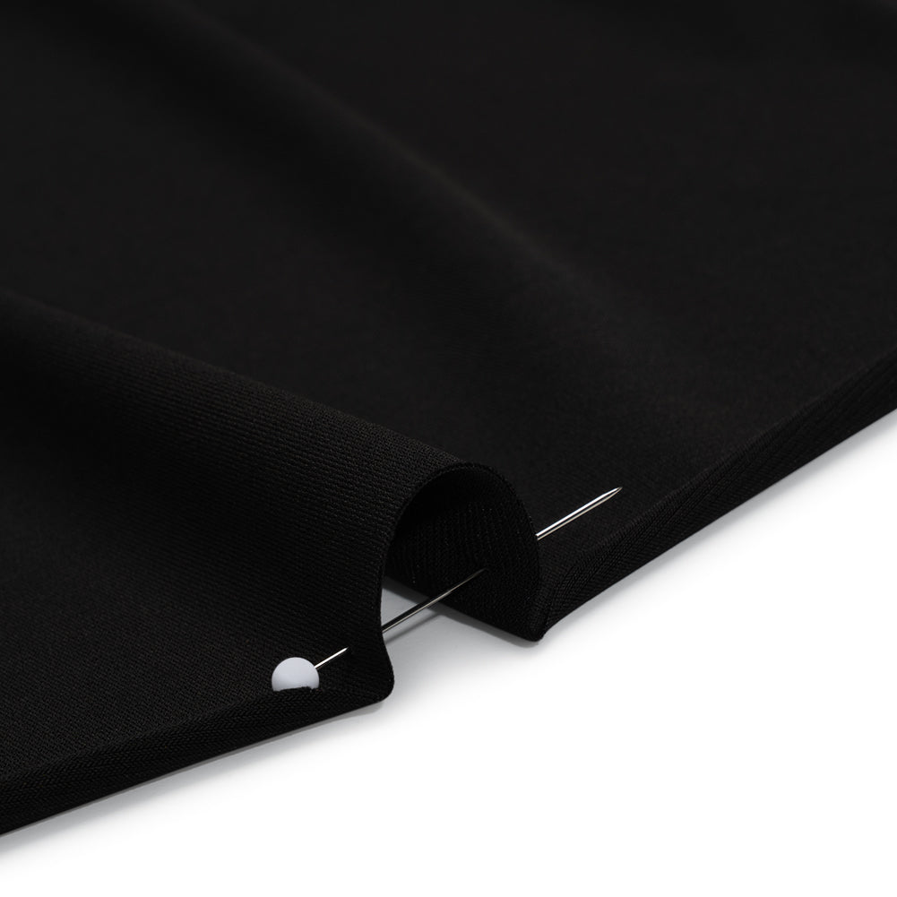 Stretch Polyester Tricot - Black - Designer Deadstock Stretch Polyester Tricot - Black - Designer Deadstock