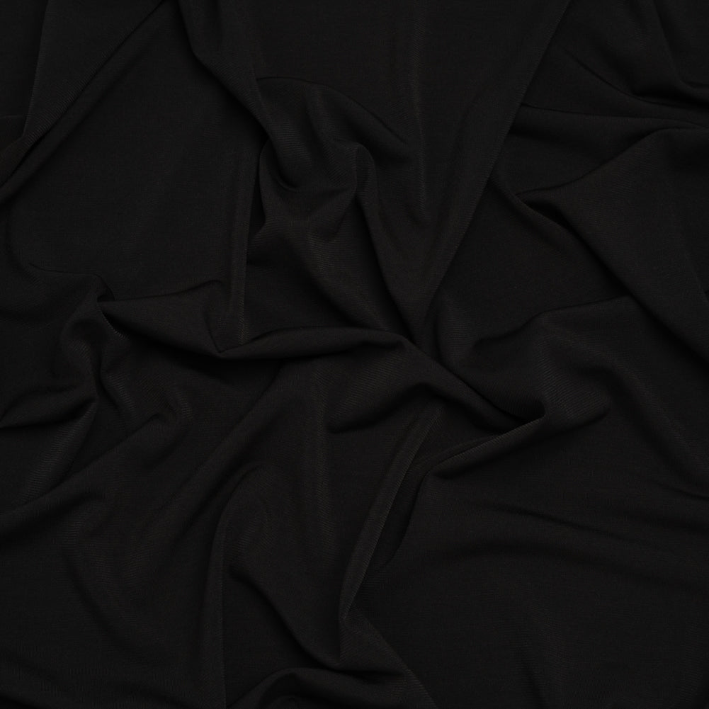 Stretch Polyester Tricot - Black - Designer Deadstock Stretch Polyester Tricot - Black - Designer Deadstock