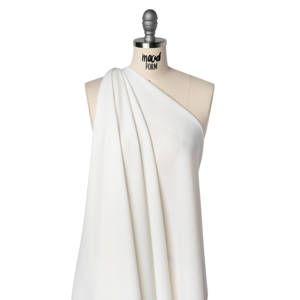 Stretch Polyester Crepe - Off White - Designer Deadstock Stretch Polyester Crepe - Off White - Designer Deadstock