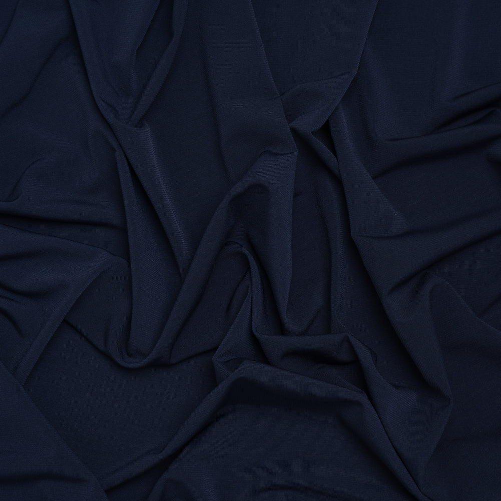 Stretch Polyester Tricot - Navy - Designer Deadstock Stretch Polyester Tricot - Navy - Designer Deadstock