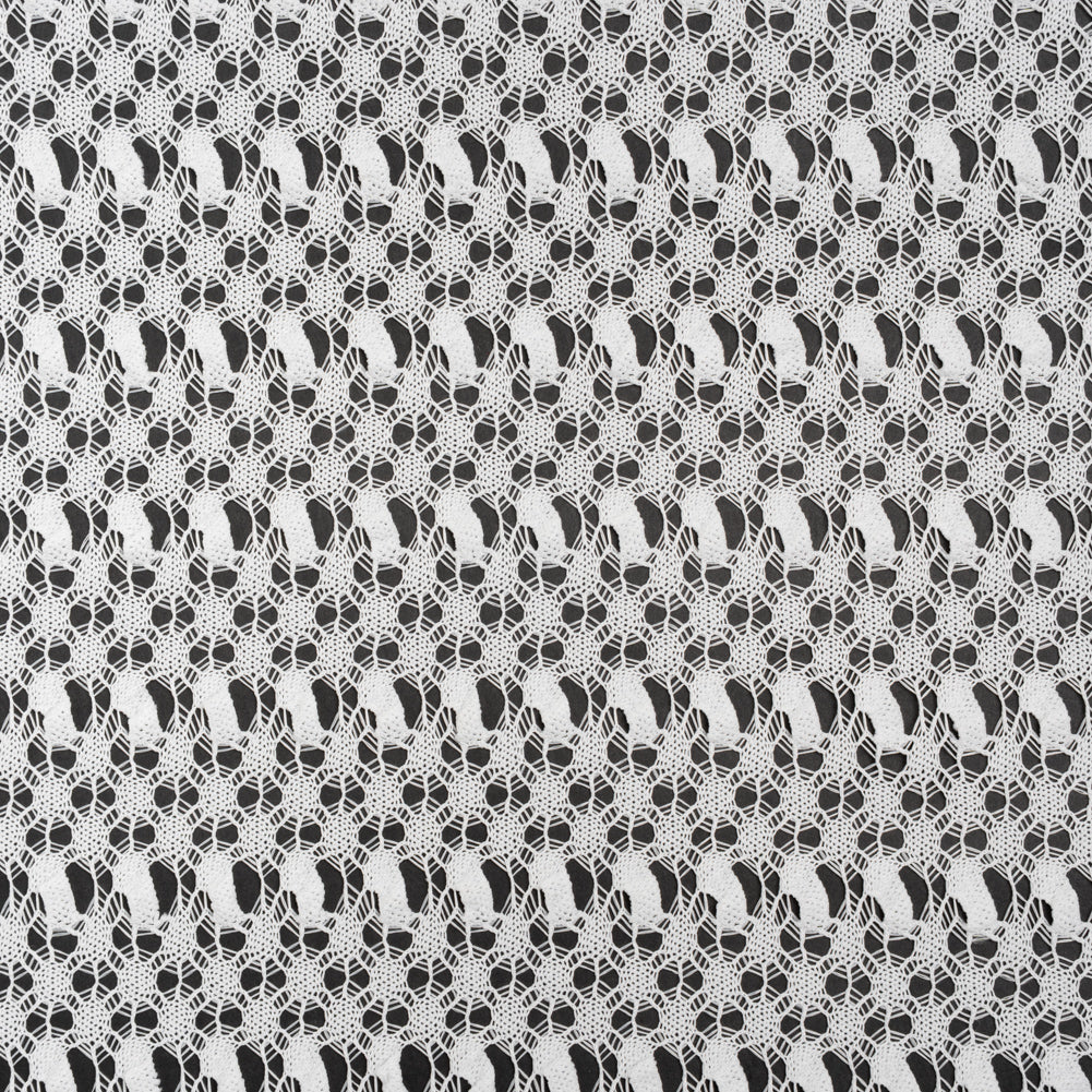 Polyester Crochet Lace - White Webs and Bars - Designer Deadstock Polyester Crochet Lace - White Webs and Bars - Designer Deadstock