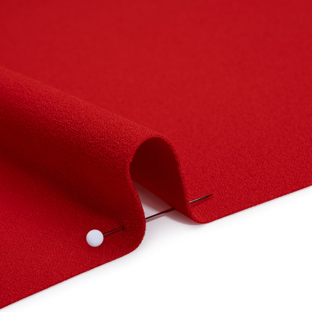 Stretch Polyester Crepe Double Knit - Red - Designer Deadstock Stretch Polyester Crepe Double Knit - Red - Designer Deadstock