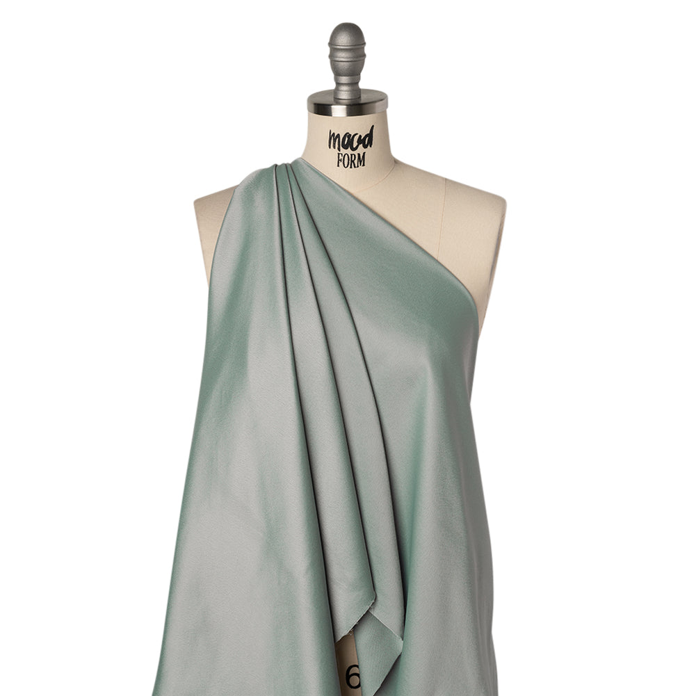 Polyester Crepe Back Satin - Celadon Green - Designer Deadstock Polyester Crepe Back Satin - Celadon Green - Designer Deadstock